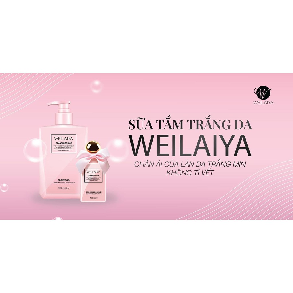 SỮA TẮM TRẮNG DA WEILAIYA NIACINAMIDE HƯƠNG NƯỚC HOA 312ml