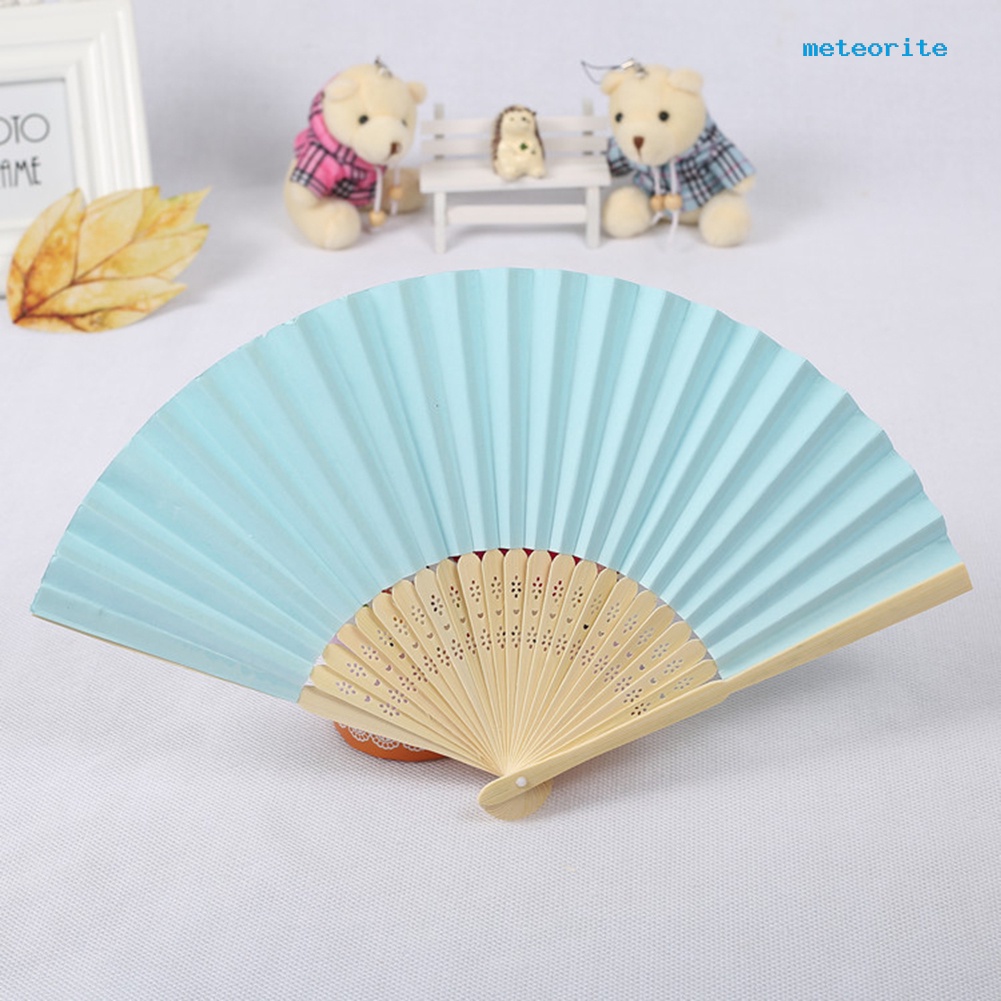 Quạt Giấy Tre Cầm Tay Dạng Gập Phong Cách Trung Hoa Dùng Làm Quà Tặng DIY