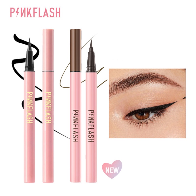 Bút Kẻ Mắt Dạng Lỏng Màu Đen Tuyền Không Thấm Nước Lâu Trôi Pinkflash OhMyLine