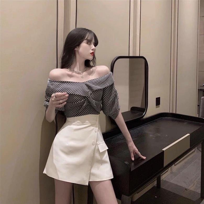 Quần Sooc Giả Váy Vạt Lệch, Tôn Dáng QC (ẢNH THẬT)