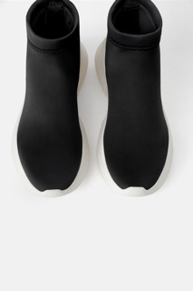 Boot thể thao vải kỹ thuật kiểu bít tất Zara authentic