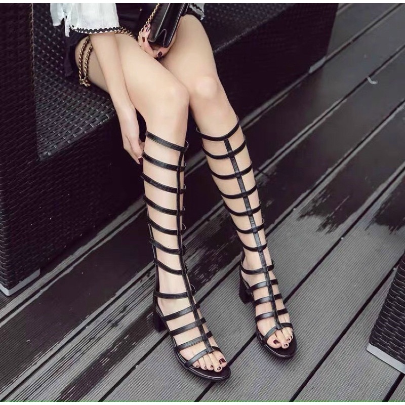 Boots cổ cao chiến binh sandal gối kali fullbox