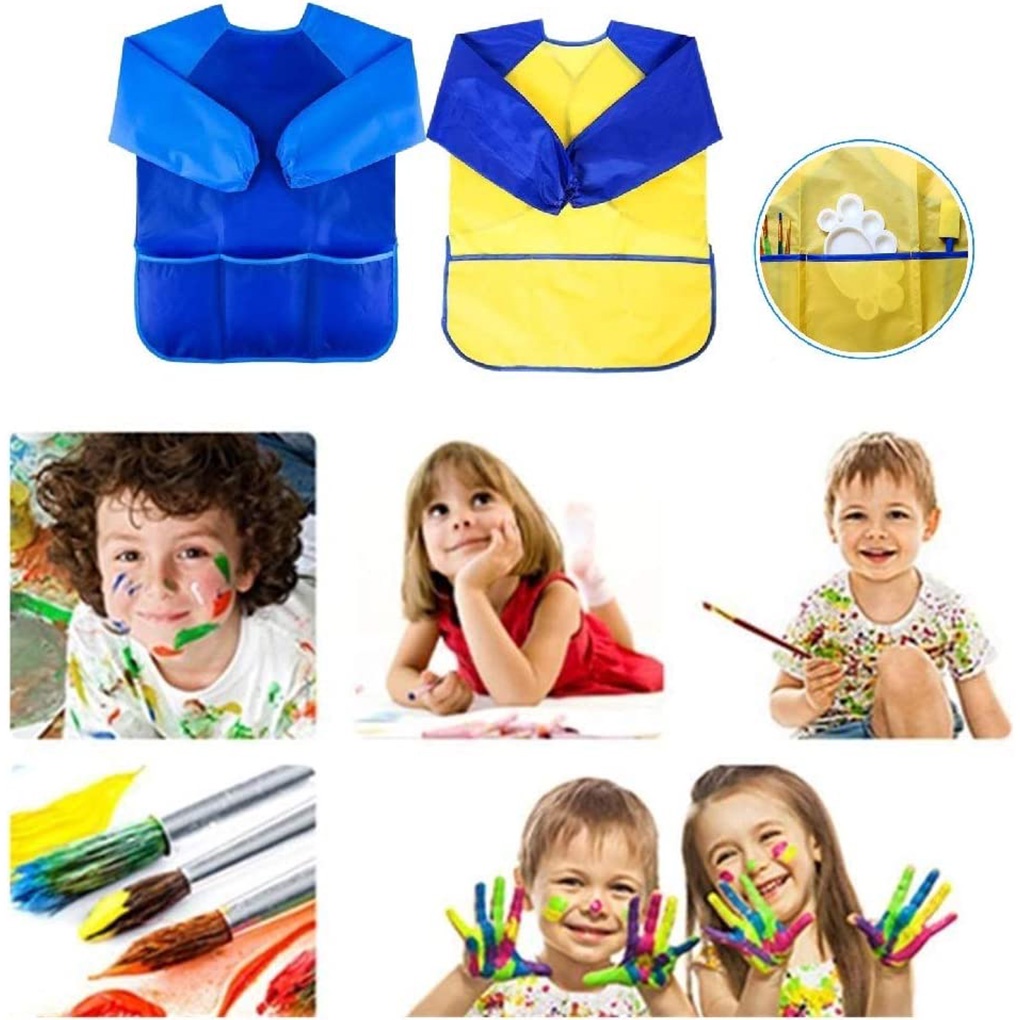 [CHOO] Children Long Sleeve Waterproof Apron Kid Art Craft Painting Cook Feeding Smock