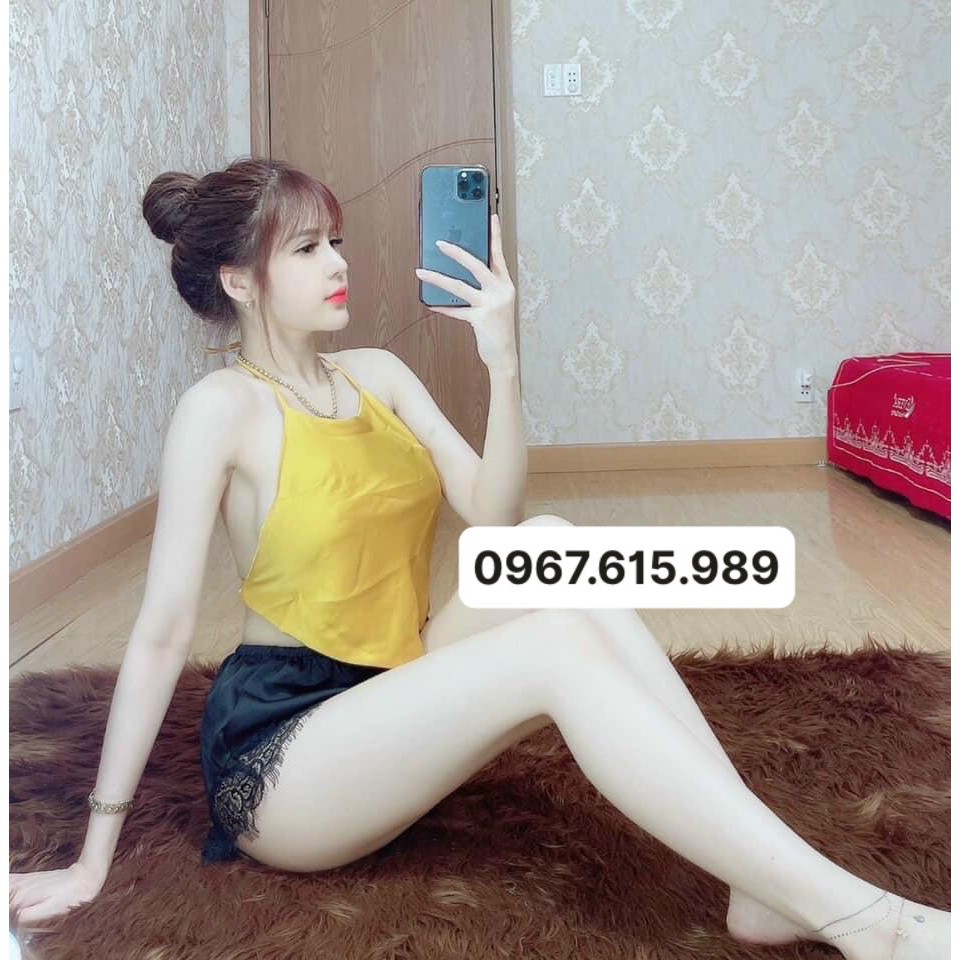 Bộ yếm gội đầu dưỡng sinh, yếm massage chất lụa đẹp, đủ màu