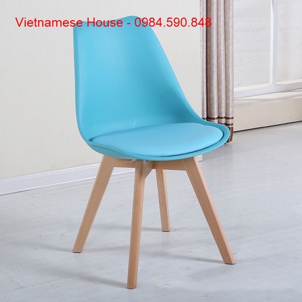 Ghế EAMES chân gỗ có đệm hàng nhập khẩu 100%