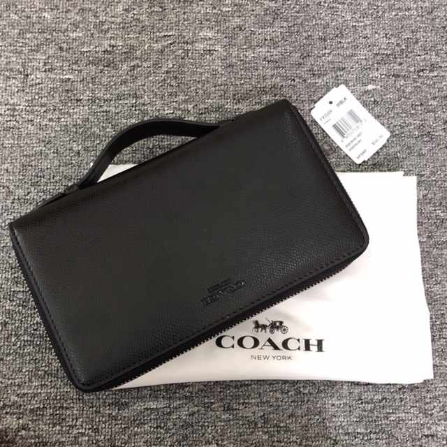 Coach Clutch nam đen trơn