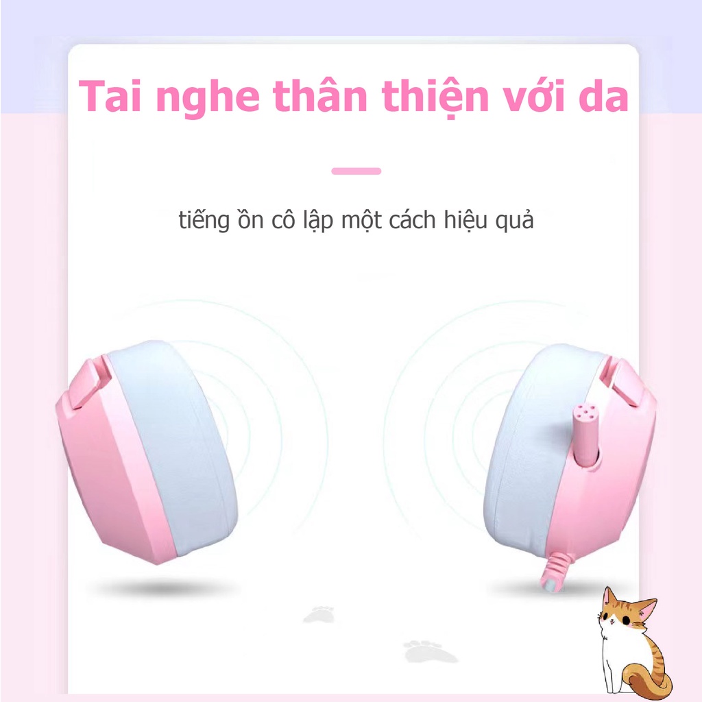 ONIKUMA K9 Bàn phím chuột Tai nghe tai mèo giảm tiếng ồn Tai nghe chơi game gắn trên đầu