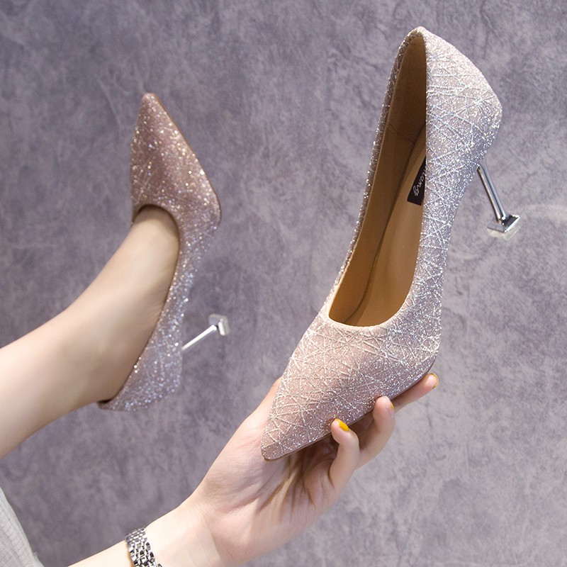 🌸Hàng Order🌸Giày Cao Gót Lấp Lánh Công Chúa 8 Phân 🌸Sang Chảnh Dễ Thương