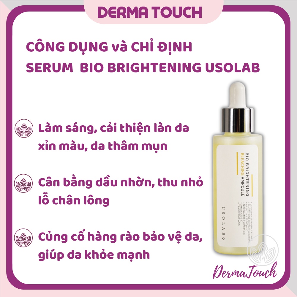 Serum Usolab Bio Brightening Bleaching Ampoule làm trắng sáng da mờ thâm mụn, mờ nám (50mL)-Dược mỹ phẩm Derma Touch