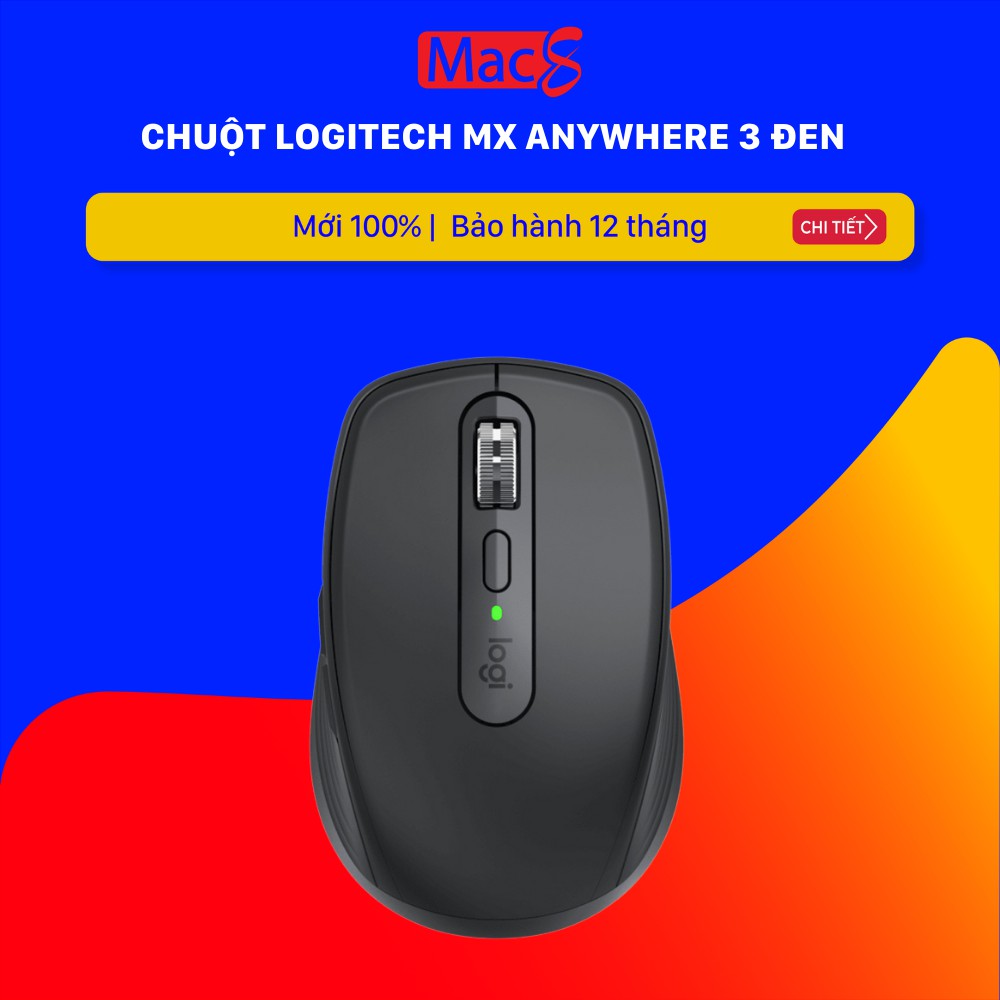 [Mã 154ELSALE2 giảm 7% đơn 300K] Chuột không dây Logitech MX Anywhere 3 Graphite (Đen) Bluetooth chính hãng