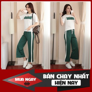 SET BỘ THỂ THAO NỮ XẼ TÀ PHỐI MÀU PHONG CÁCH HÀN QUỐC NEW 2020 PF138S