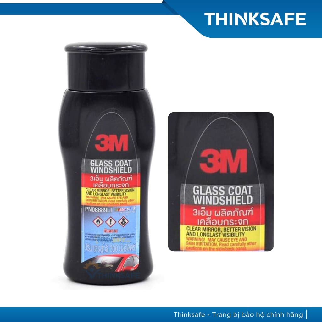 Dung dịch chống bám nước trên kính xe 3M 08889LT Glass Coat windshield (200ml) - THINKSAFE