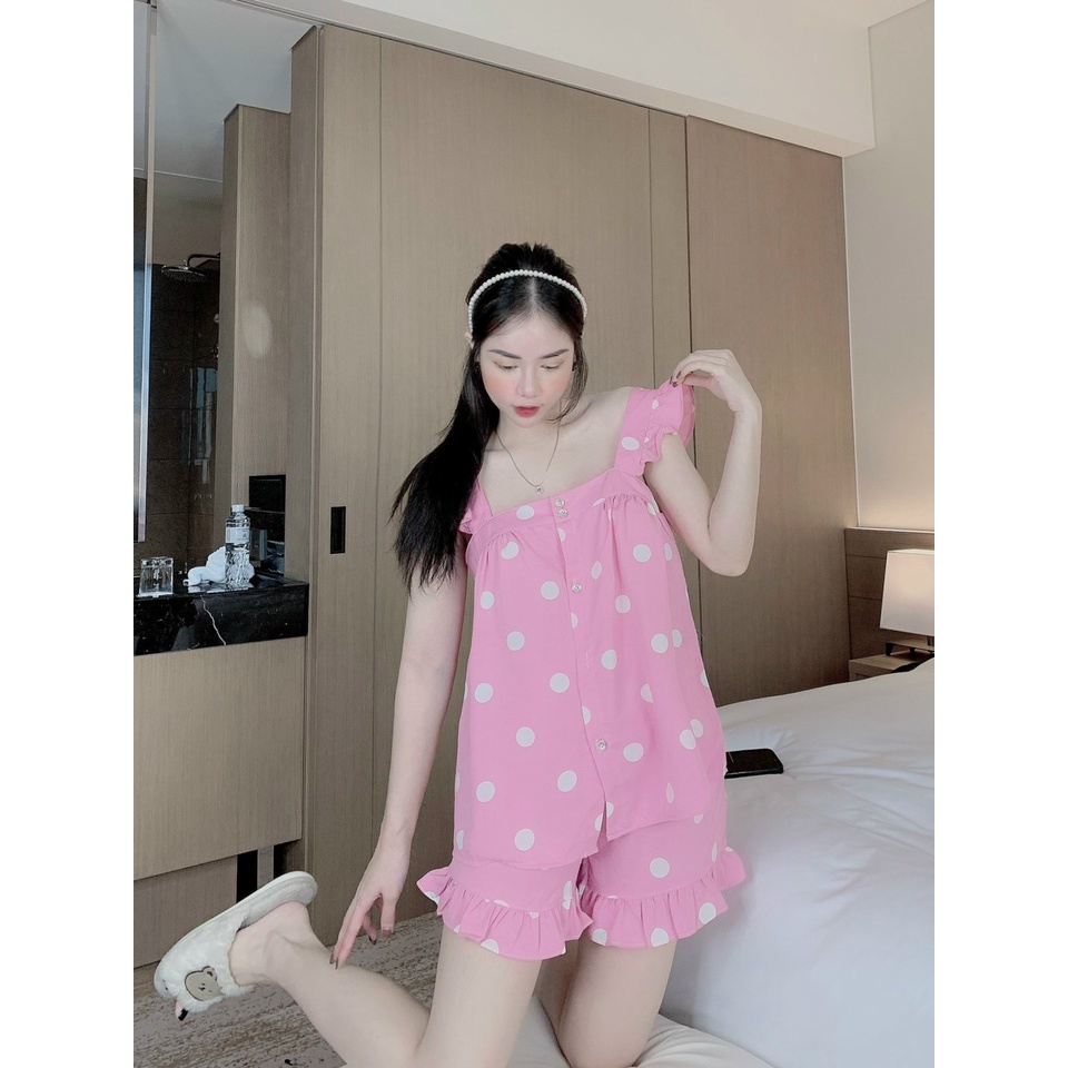 Đồ Bộ Ngủ Đùi Nữ Dây Tiểu Thư Sexy Chất Vải Mango Mềm Mịn Min Underwear 167850