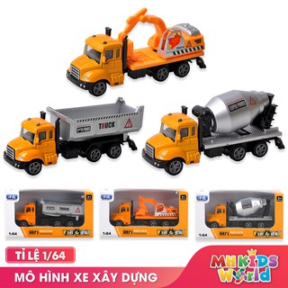 Mô hình xe đồ chơi tỉ lệ 1:64 dành cho các bé mô hình xe công trường, xe xây dựng