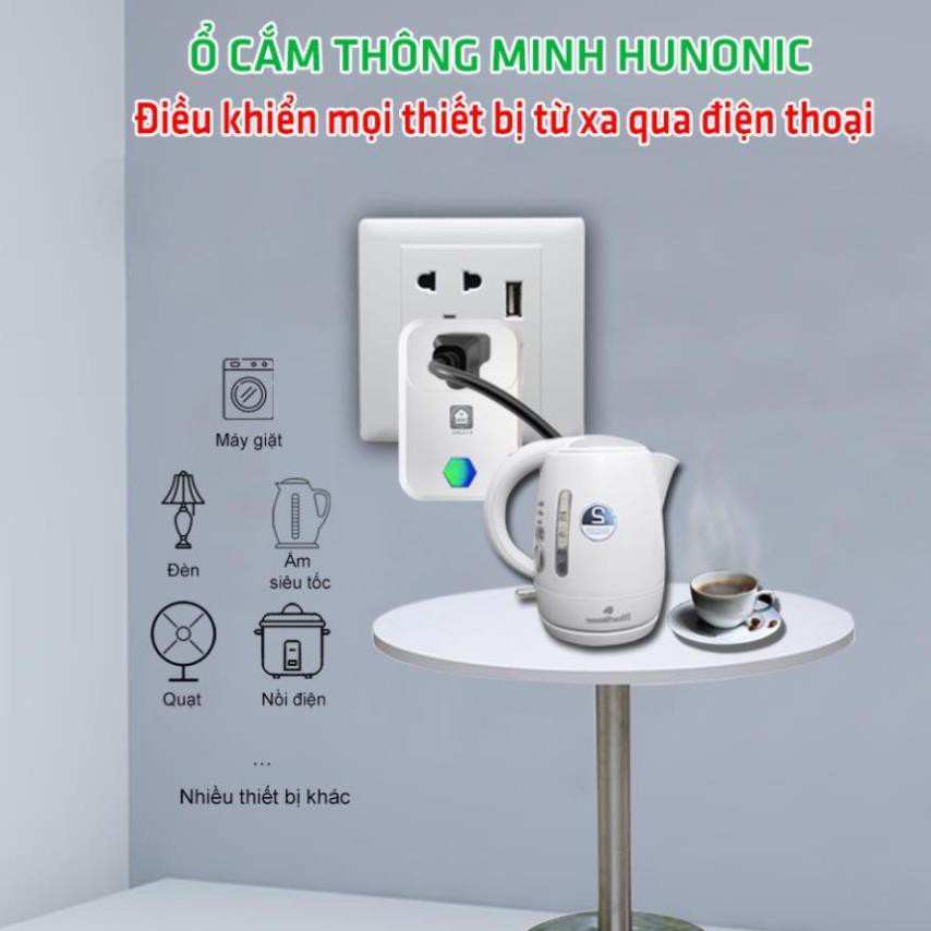 Ổ cắm thông minh Hunonic SK01. Điều khiển từ xa bằng điện thoại thông qua Wifi| Hẹn giờ tự động