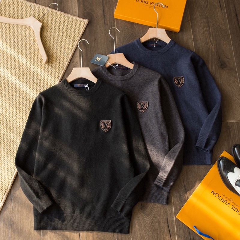Áo len thời trang nam có 3 màu logo thương hiệu Louis Vuitton LV cao cấp mẫu mới