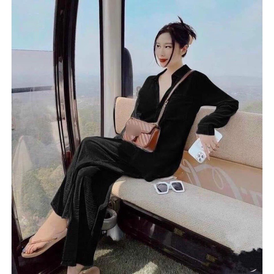 Sét bộ đũi tơ tay dài quần dài, Sét sớ quần đũi suông