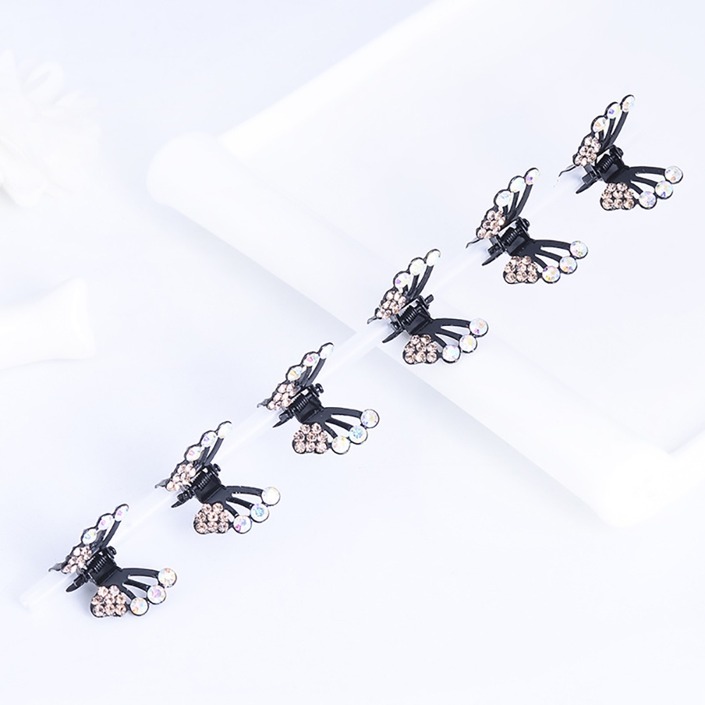 Set 6 kẹp tóc mini hình chú bướm đính đá đáng yêu