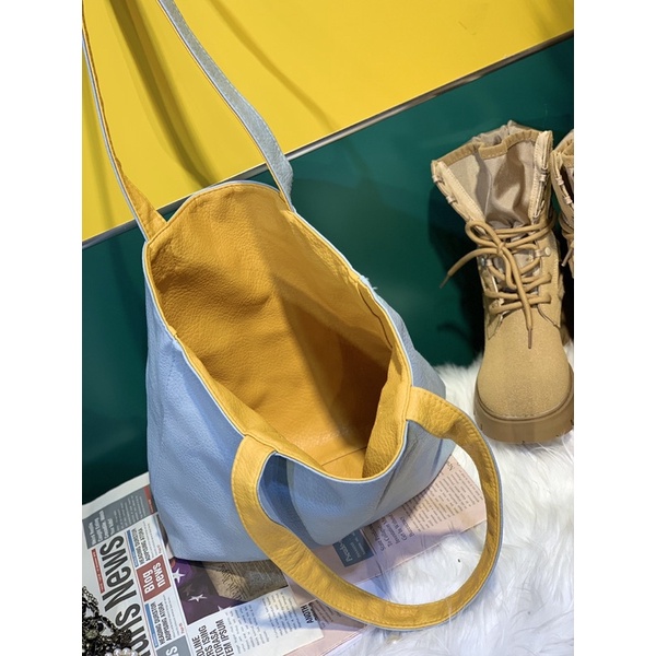 Túi tote 2 mặt da thật - hàng si