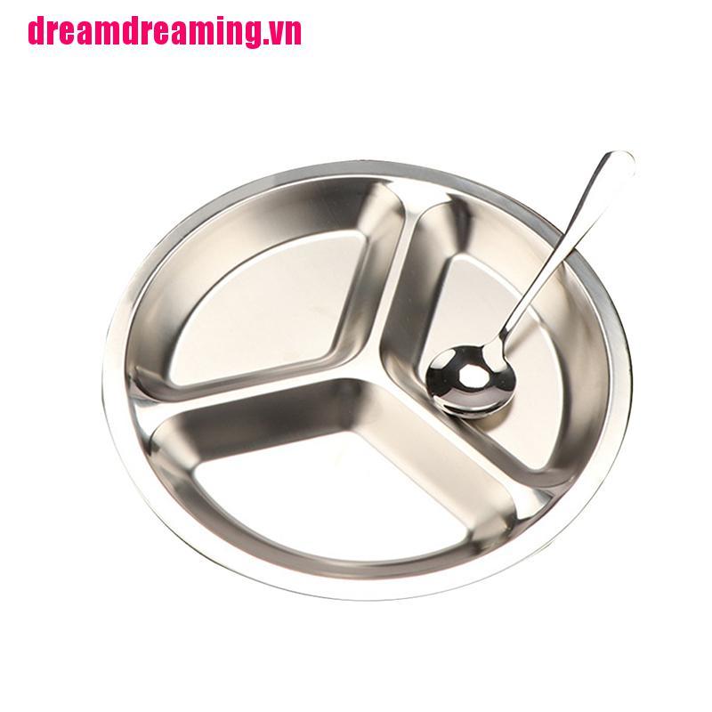 Khay Đựng Thức Ăn Chia 3 Ngăn Bằng Thép Không Gỉ 22 Ngăn Tiện Lợi