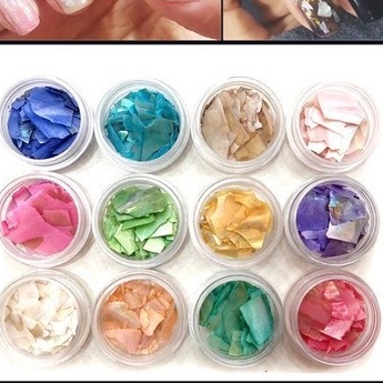 Xà cừ set siêu mỏng 12 màu trang trí móng nail