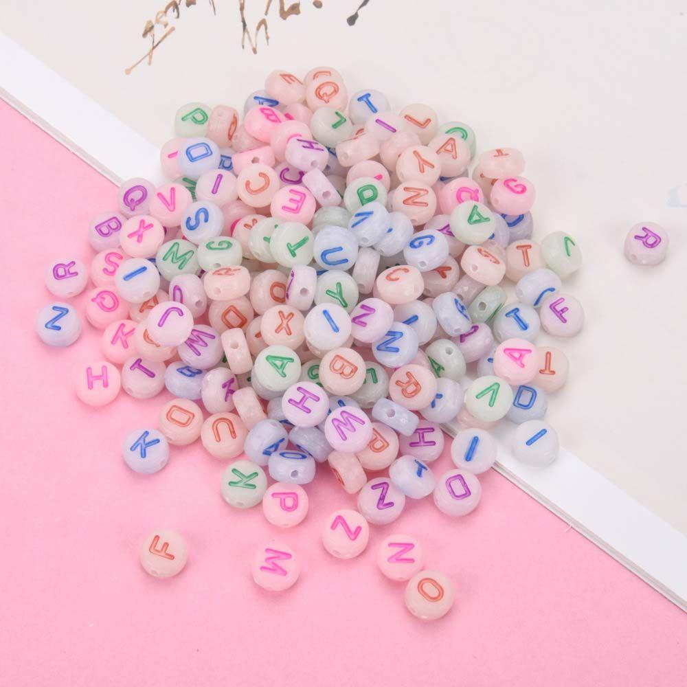 QQMALL Hạt Acrylic Màu Đen Xỏ Lỗ Hình Trái Tim Dùng Để Làm Trang Sức DIY