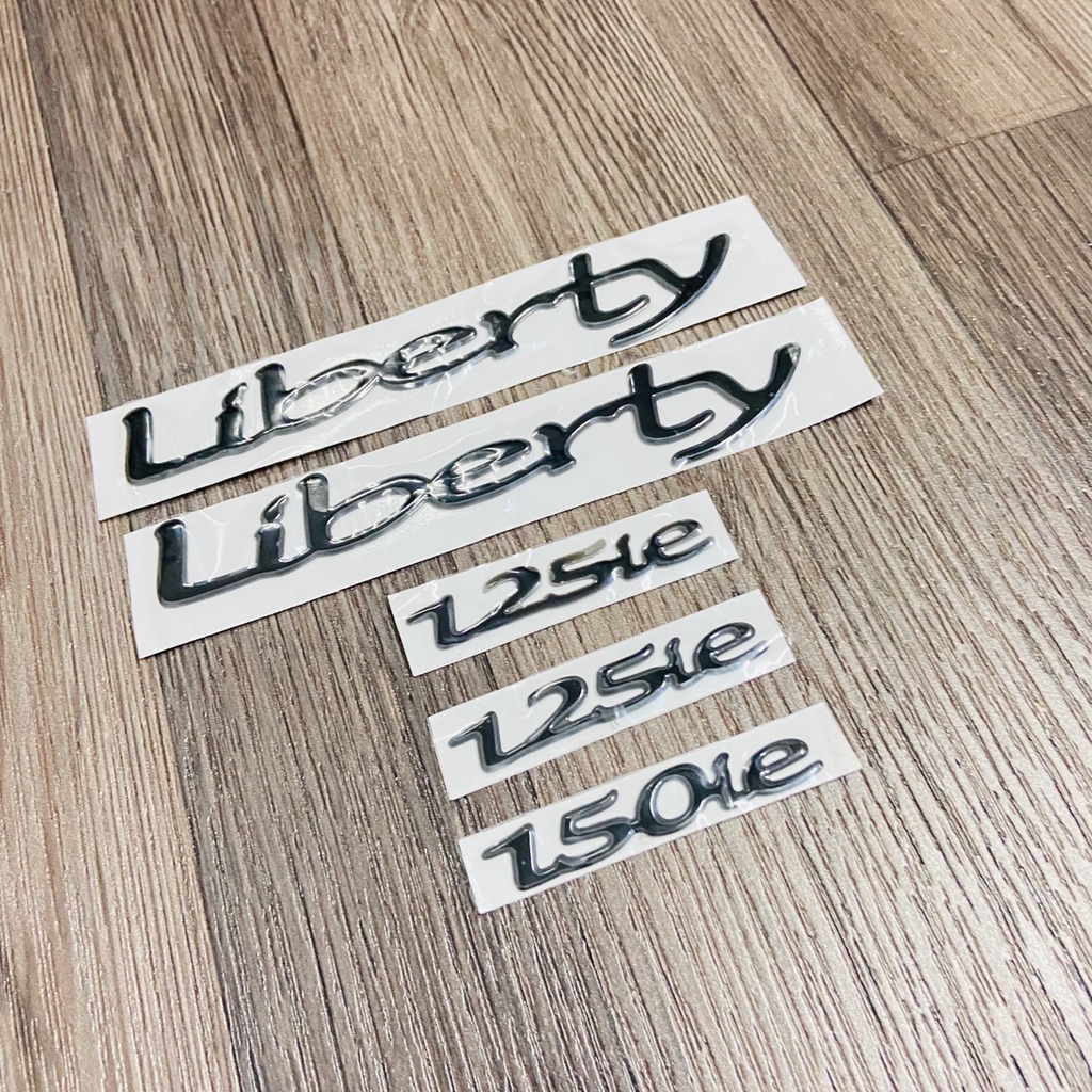 Bộ sưu tập tem chữ LIBERTY 125, 150ie, tem như ZIN theo xe chất liệu nhựa dẻo tân trang xe máy như mới (2 màu lựa chọn)
