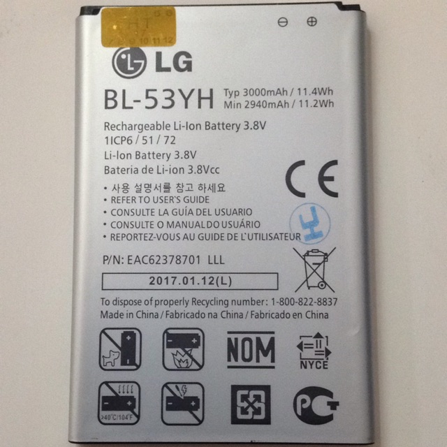 Pin LG G3( 53YH) chính hãng