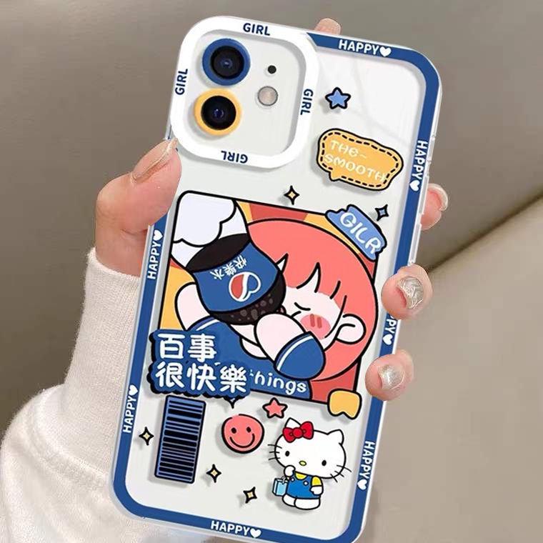 Ốp Điện Thoại Silicon TPU Mềm Trong Suốt In Họa Tiết Dễ Thương Cho IPhone 14 13 12 11 Pro X XR XS Max 6 6S 7 8 Plus