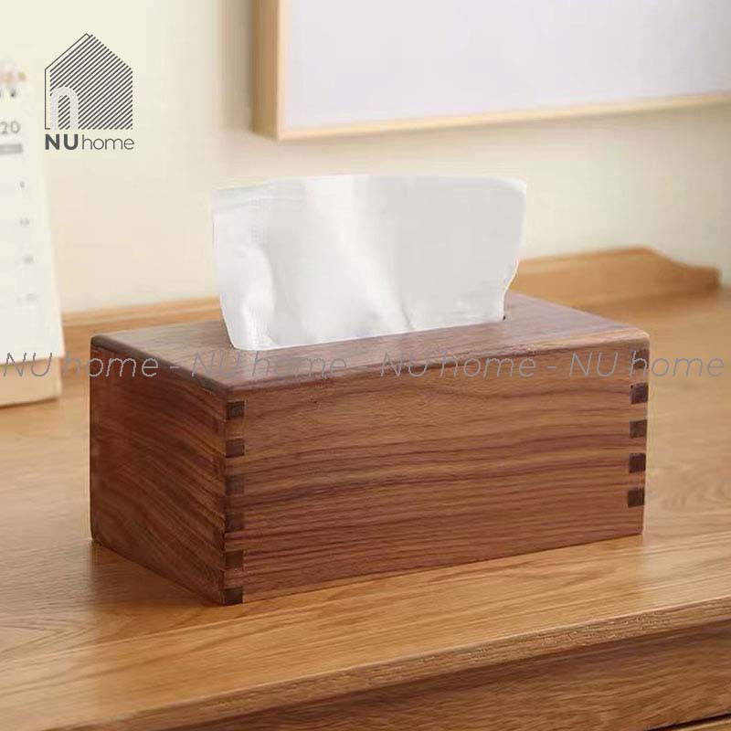 nuhome.vn | Hộp đựng giấy gỗ - Bako, hộp đựng khăn giấy bằng gỗ walnut được thiết kế đơn giản, cao cấp và tiện dụng