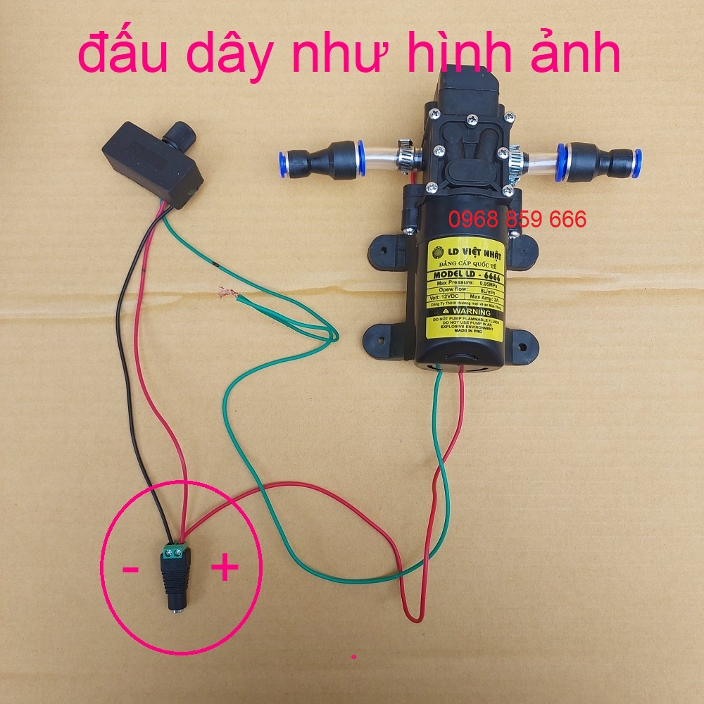 Máy Bơm Nước Mini 12V Tăng Áp Phun Sương, Rửa Xe, Hút Nước Bể Cá (bơm 12v+nguồn 12v-5a + chiết áp)