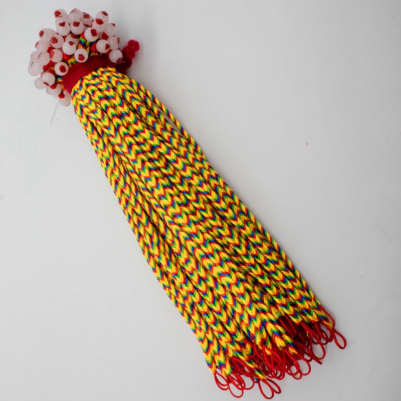 Vòng Tay Ngũ Sắc May Mắn Nút Ngọc Tròn dây dài 18cm đường kính 4mm