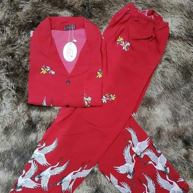 Bộ pizama tay ngắn quần dài,vải lụa cao cấp 100d | BigBuy360 - bigbuy360.vn