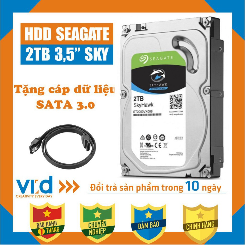 BDFD Ổ cứng HDD 2TB Seagate SkyHawk – Tặng cáp sata 3.0 – Bảo hành 1 tháng 41 GU45