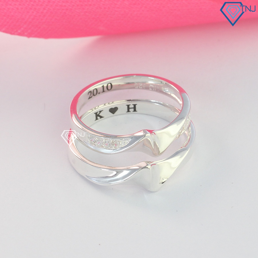 Nhẫn bạc nam nữ khắc tên theo yêu cầu ND0444 Trang Sức TNJ
