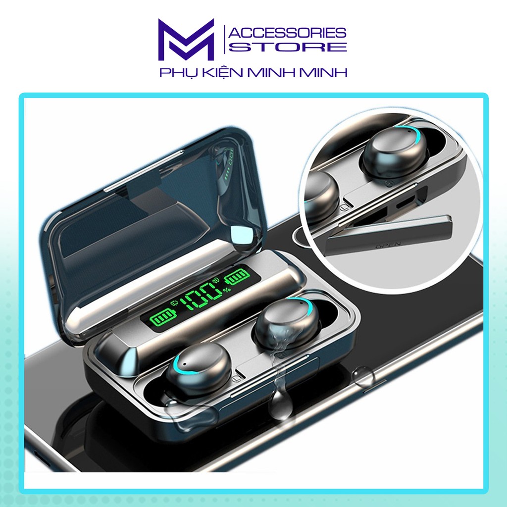 Tai Nghe Bluetooth Amoi F9 Pro Bản Quốc Tế Cao Cấp, Cảm Biến Vân Tay, Sạc Dự Phòng - Amoi F9 Pro Max