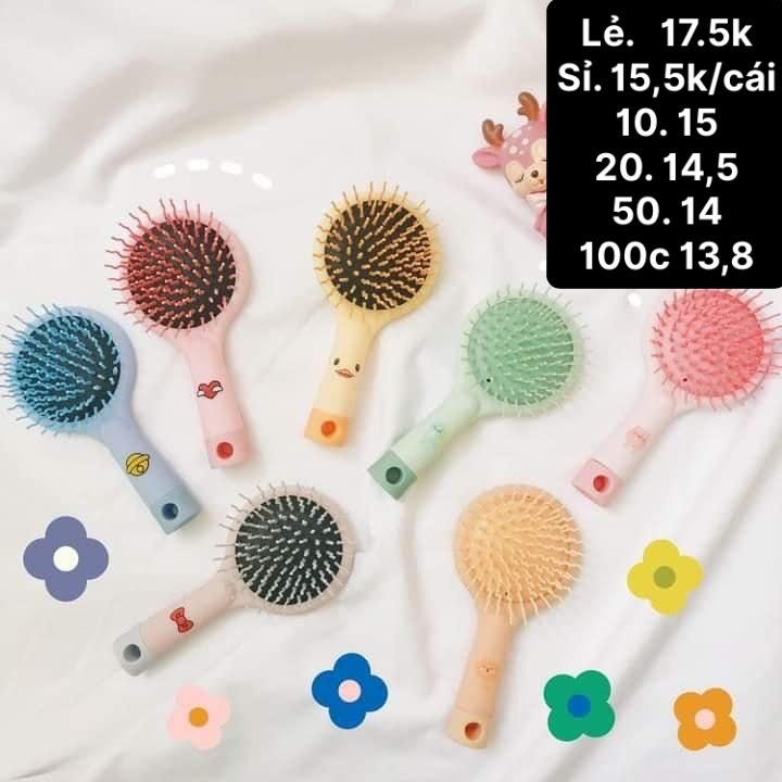 Gương Mini Cầm Tay, Họa Tiết Dễ Thương, Xinh Xắn Kèm Lược Trải Đầu Và Masage, Có Thể Gấp Gọn Bỏ Túi Tiện Dụng