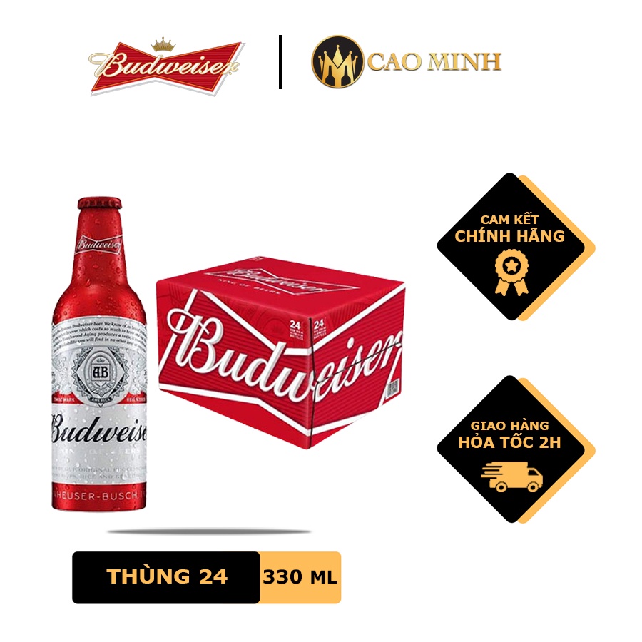 Bia Budweiser 5% chai 355ml Nhập Khẩu Pháp