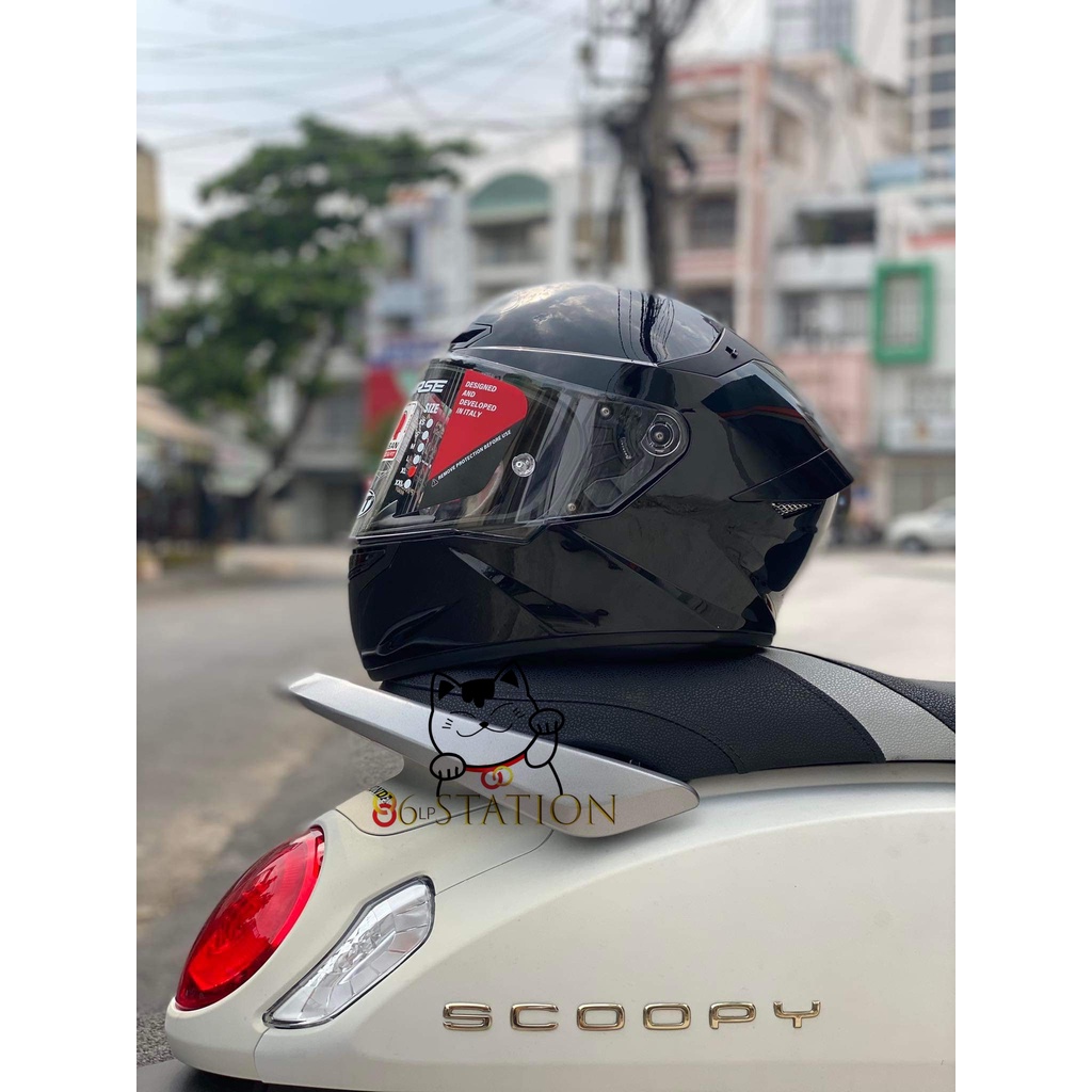 Mũ bảo hiểm fullface KYT TT Course màu đen bóng