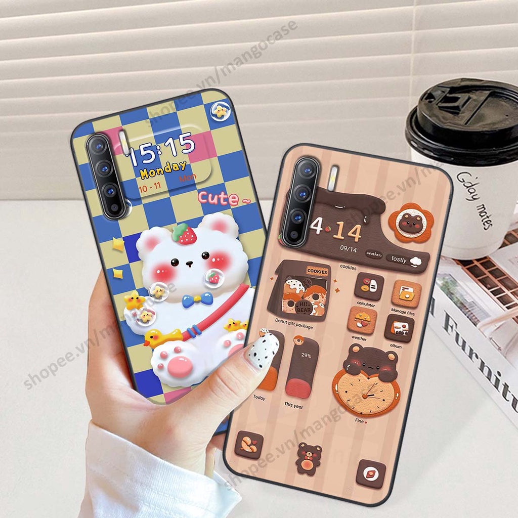 Ốp lưng Oppo Reno3 / Reno3 Pro / Reno 3 hình gấu, thỏ, đồng hồ cute dễ thương