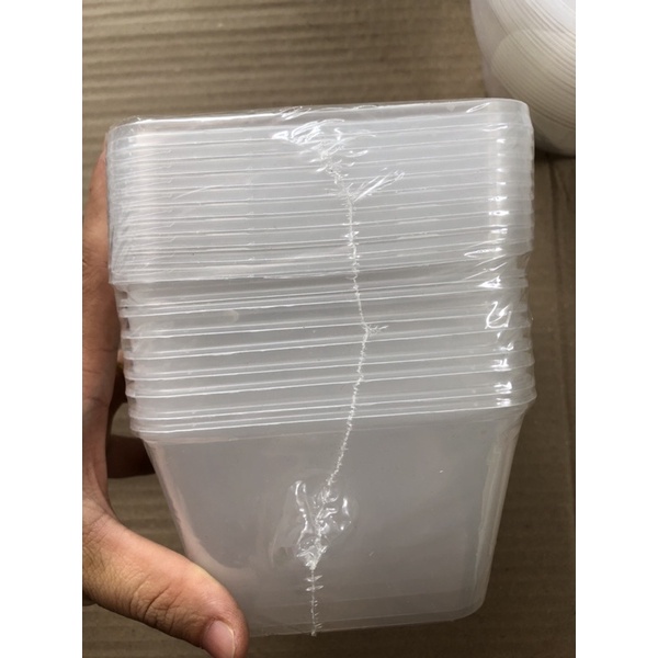 10 Hộp nhựa đựng thực phẩm sạch dung tích 1000ml có kích thước 17x12x7