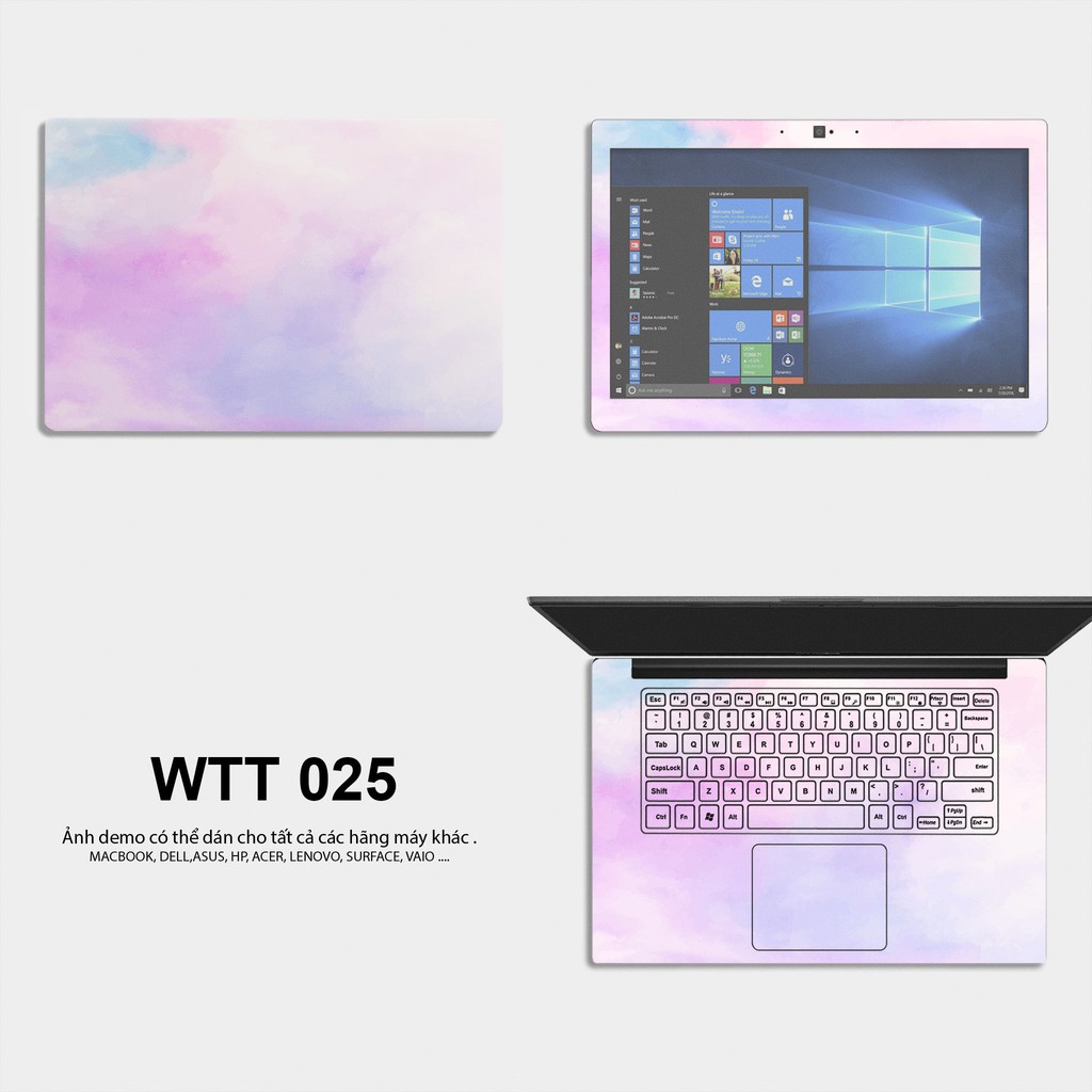 Miếng Dán Skin Laptop Mẫu Màu Nước - Decal Dán Cho Dell, Hp, Asus, Lenovo, Acer, MSI, Surface,Vaio, Macbook