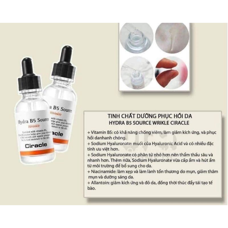 Tinh chất cấp nước phục hồi da hydra ciracle B5