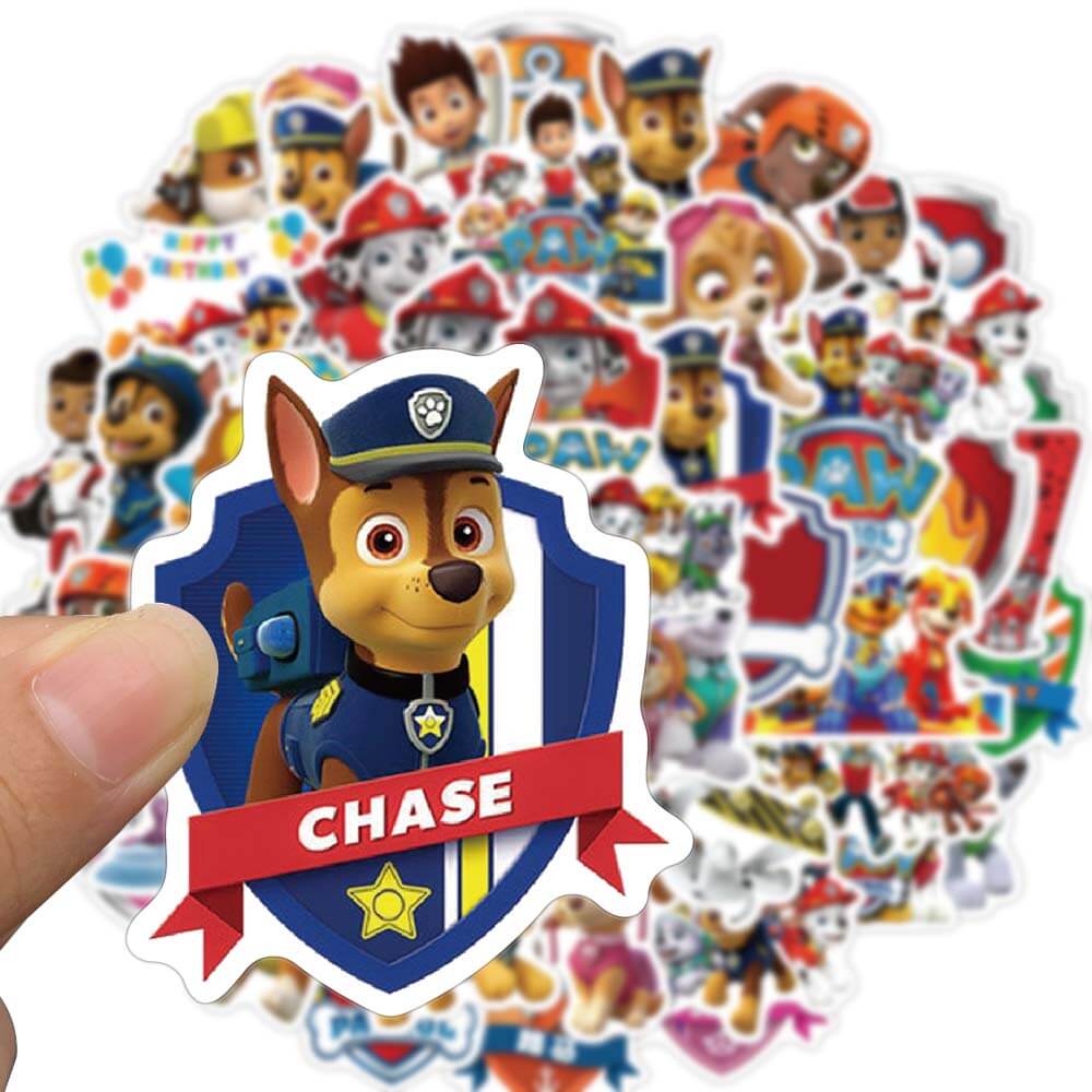 Bộ 50 miếng dán hoạt hình PAW Patrol chống thấm nước trang trí mũ bảo hiểm Laptop xe đạp