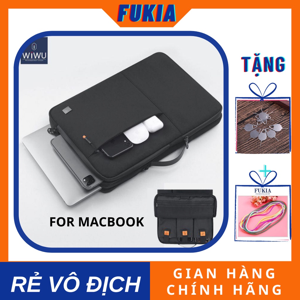 Bao vải Macbook, Laptop chống va đập nhiều ngăn tiện lợi Wiwu Alpha Double Layer Sleeve 13/14/15/16 inch WW004