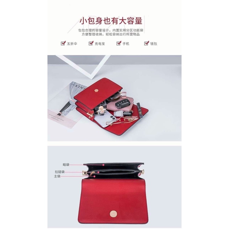 Túi xách CK dáng vuông nhỏ màu đen phối dây xích thời trang sang trọng dành cho nữ