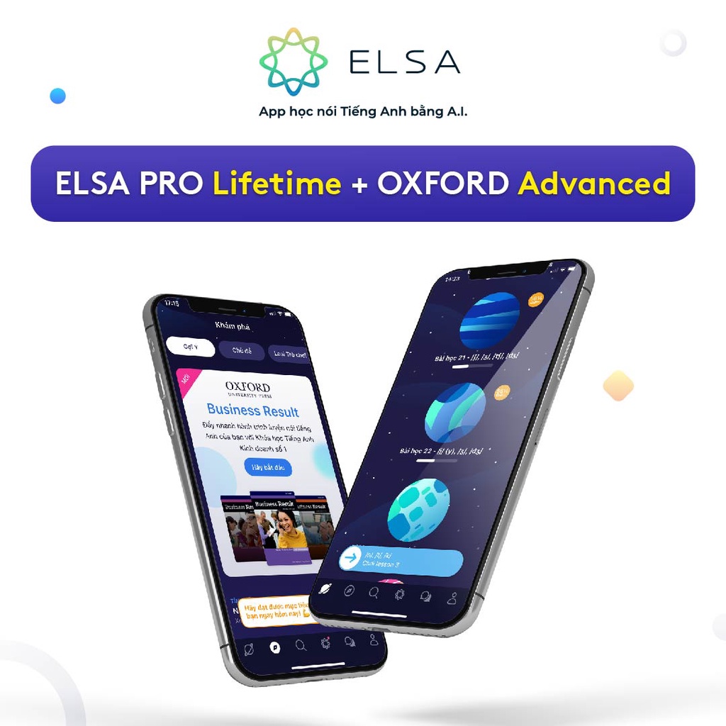 Combo Phần Mềm ELSA Speak Trọn Đời và ELSA Oxford - Quyển ADVANCED