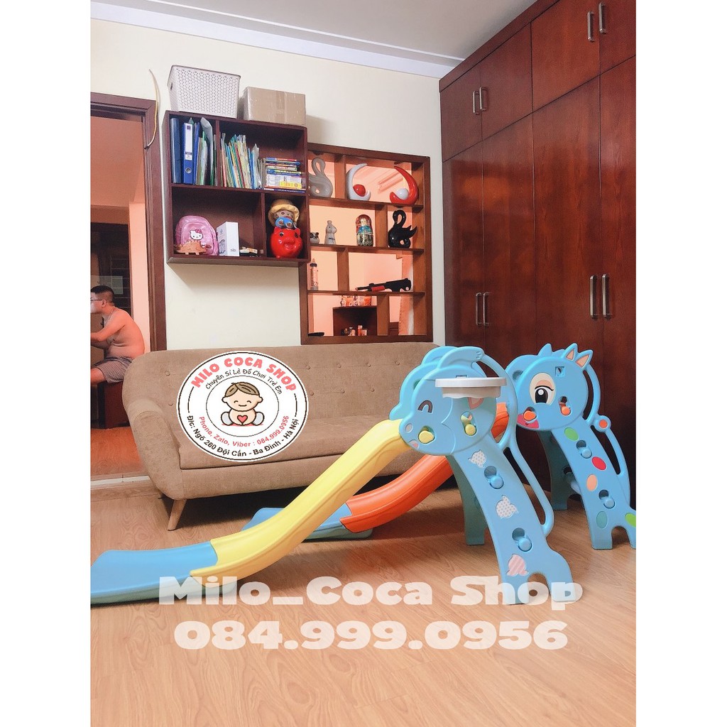 CẦU TRƯỢT CHO BÉ LOẠI 1.7M, CÓ BÓNG VÀ RỔ