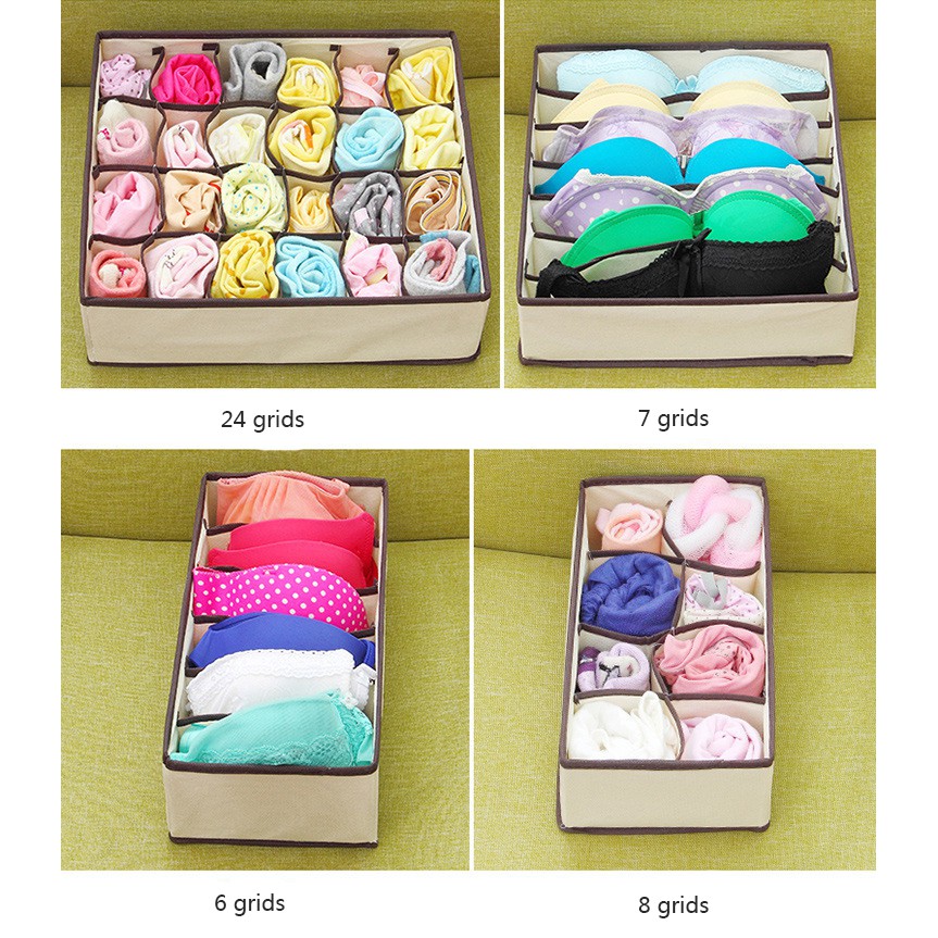 Hộp Vải Levao Đựng Đồ Lót / Vớ 6 / 7 / 8 / 24 Ngăn Tiện Lợi