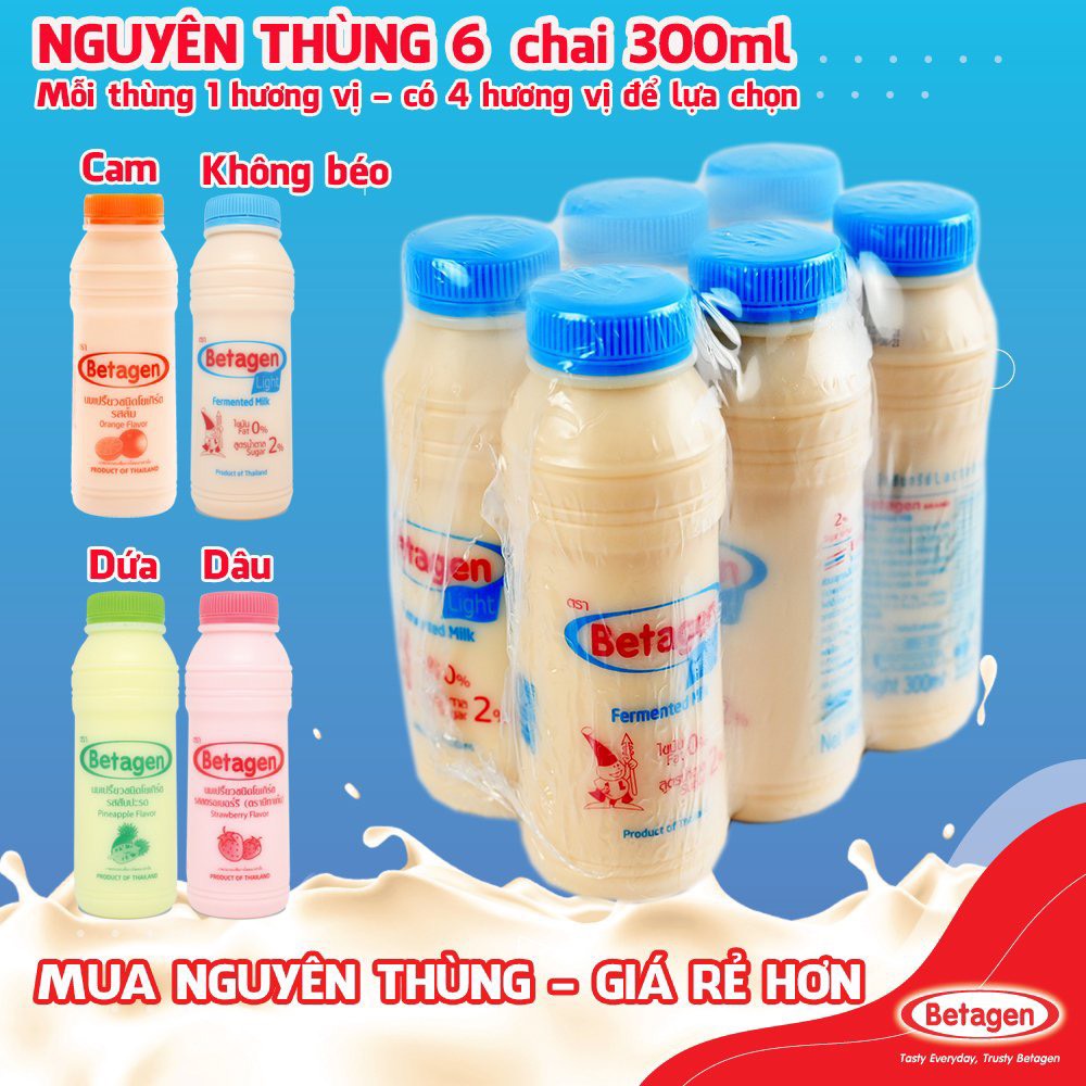 THÙNG 6 CHAI 300ML Sữa uống lên men BETAGEN 300ml
